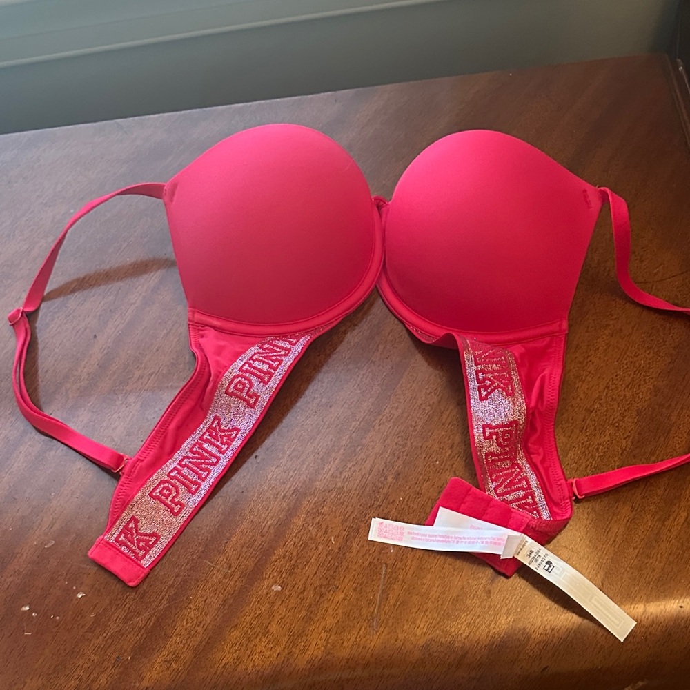 PINK Victoria's Secret Bright Pink Bralette with Logo Band